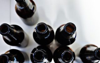 A birdseye view of beerbottles